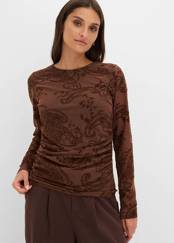Maglia a maniche lunghe in fine mesh, bonprix