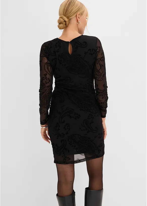 Abito in jersey e mesh fine, bonprix