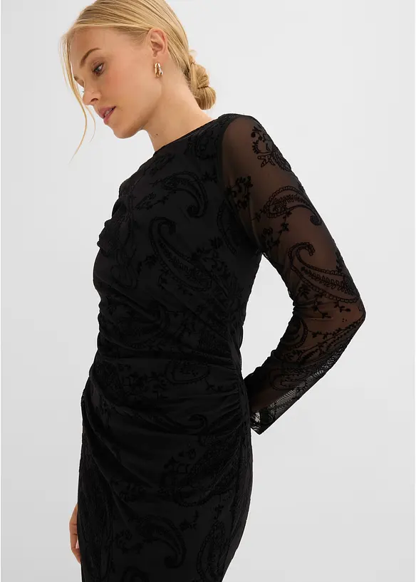 Abito in jersey e mesh fine, bonprix