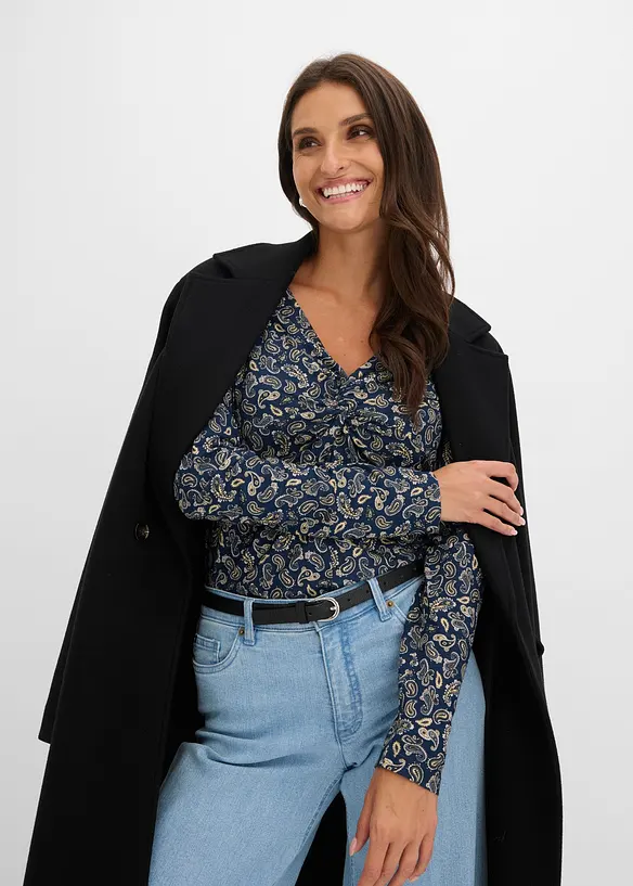Maglia a maniche lunghe con fantasia paisley allover, bonprix