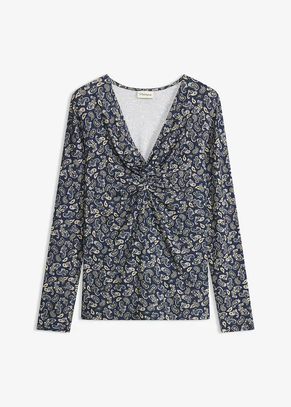 Maglia a maniche lunghe con fantasia paisley allover, bonprix