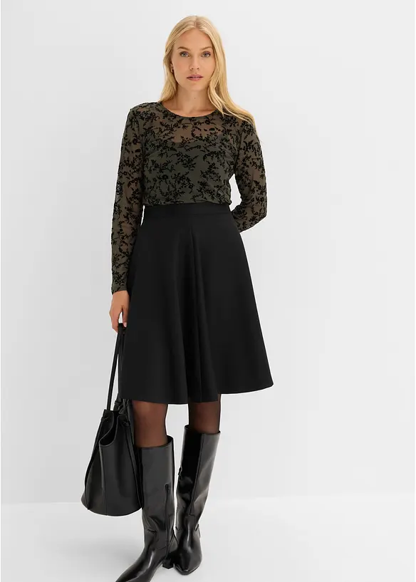 Maglia a maniche lunghe in morbido mesh, bonprix