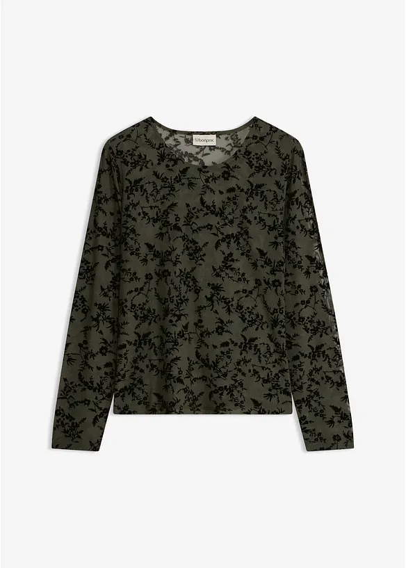 Maglia a maniche lunghe in morbido mesh, bonprix