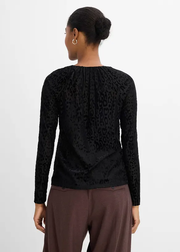 Maglia a maniche lunghe in mesh fine, bonprix