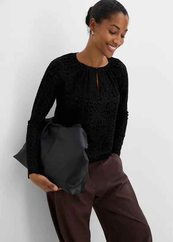 Maglia a maniche lunghe in mesh fine, bonprix