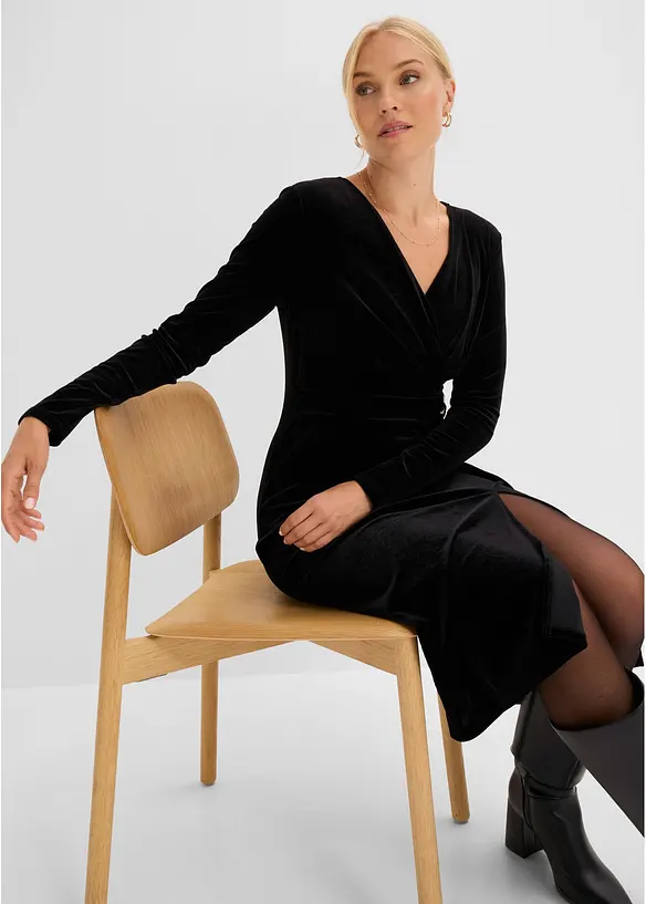 Abito di jersey in velluto, bonprix