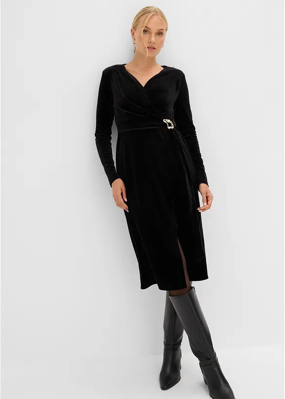Abito di jersey in velluto, bonprix