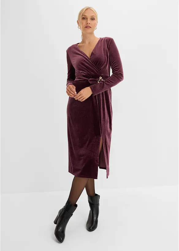 Abito di jersey in velluto, bonprix