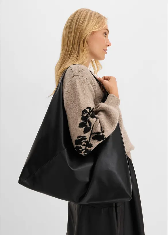 Maglione in filato fine con maniche a palloncino, bonprix