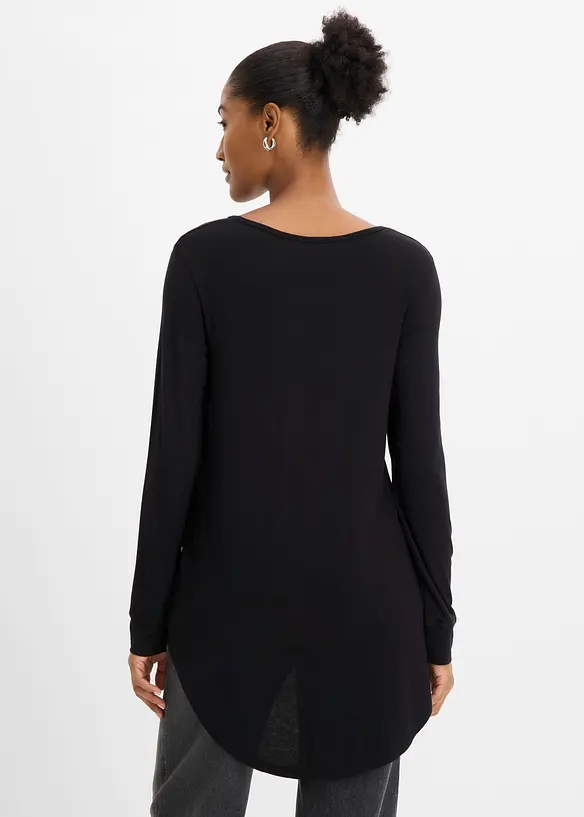 Maglia a maniche lunghe in misto viscosa fluido, bonprix