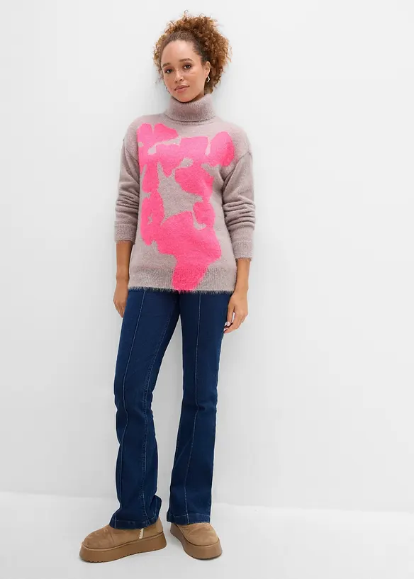Maglione a collo alto ampio, bonprix
