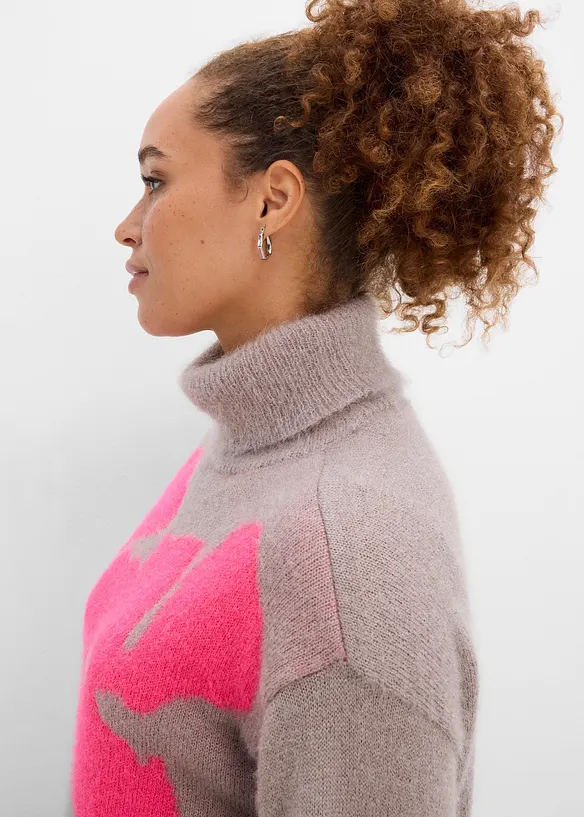 Maglione a collo alto ampio, bonprix