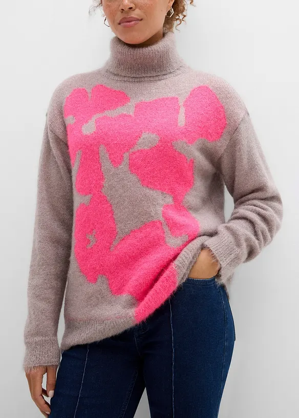 Maglione a collo alto ampio, bonprix