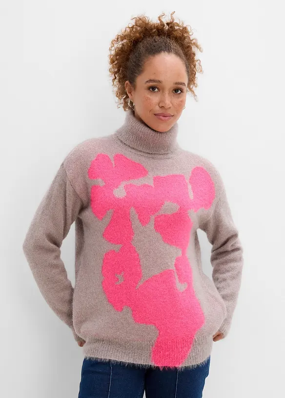 Maglione a collo alto ampio, bonprix