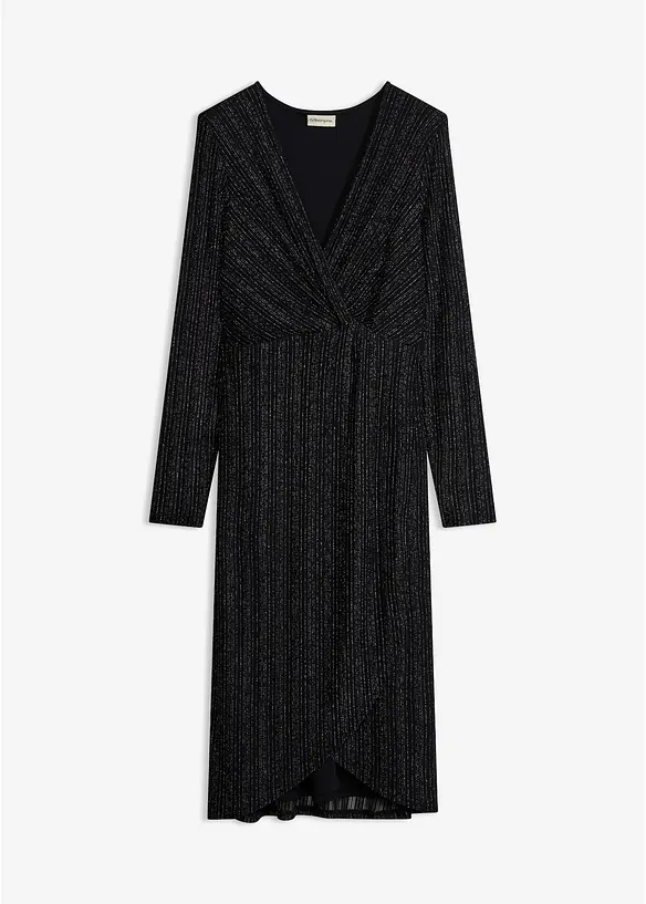 Abito in jersey glitterato con effetto incrociato, bonprix