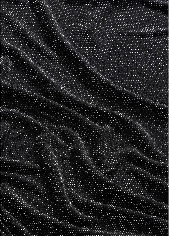 Abito di jersey con arricciature laterali ed effetto glitterato, bonprix