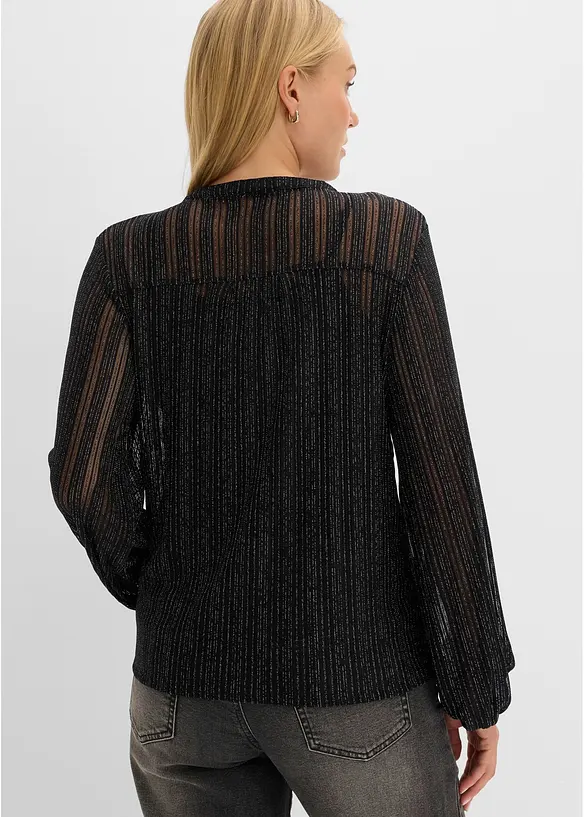 Blusa con effetto plissettato luccicante, bonprix