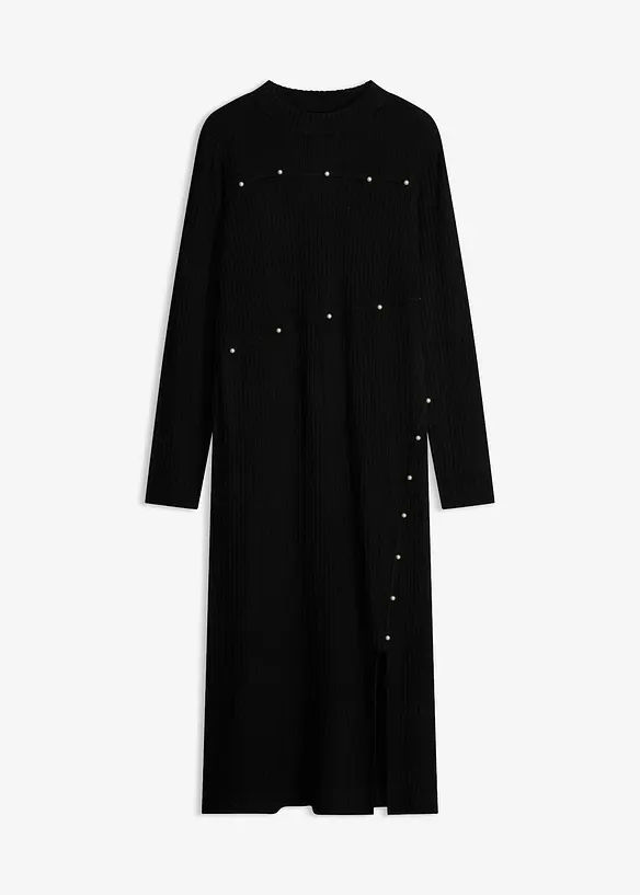 Abito in maglia con perle, bonprix
