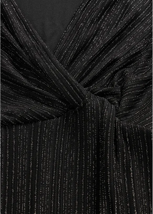 Abito in jersey glitterato con effetto incrociato, bonprix