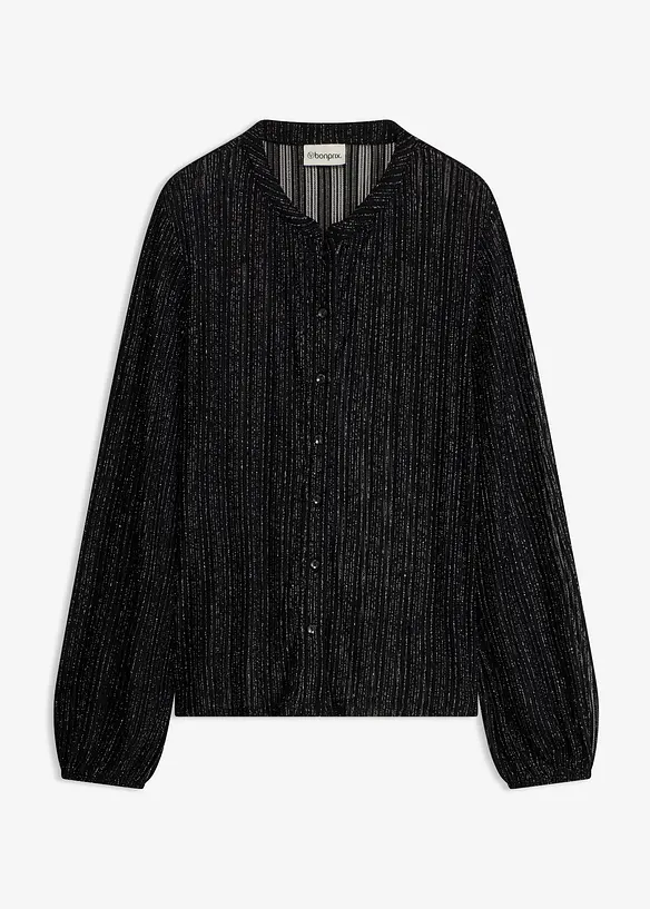 Blusa con effetto plissettato luccicante, bonprix
