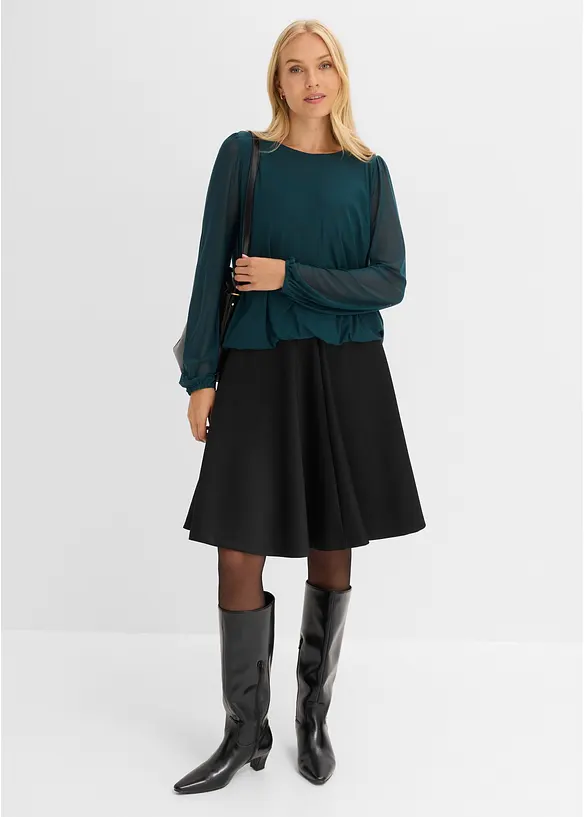 Maglia a maniche lunghe in morbido mesh, bonprix