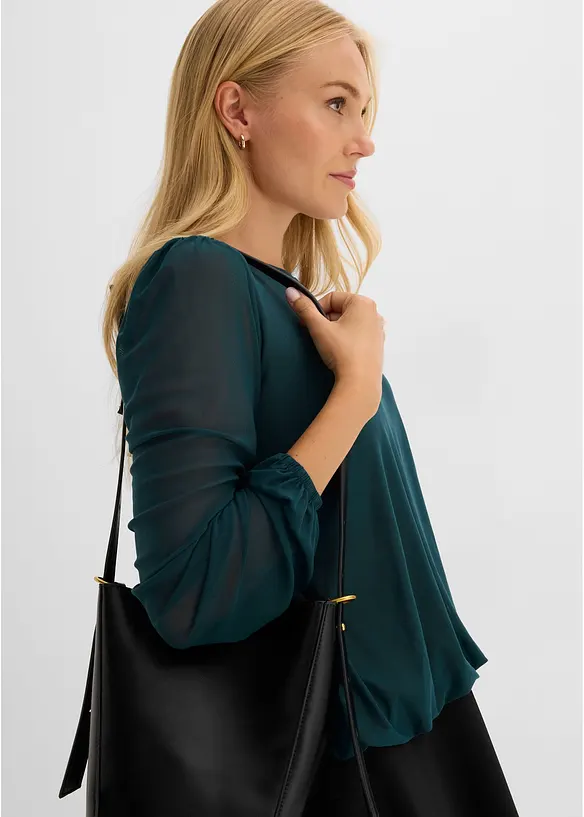 Maglia a maniche lunghe in morbido mesh, bonprix