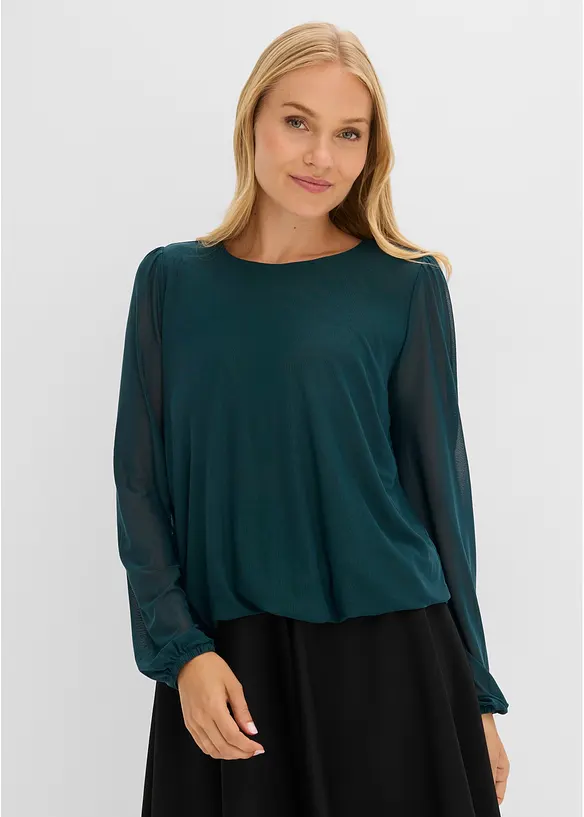 Maglia a maniche lunghe in morbido mesh, bonprix