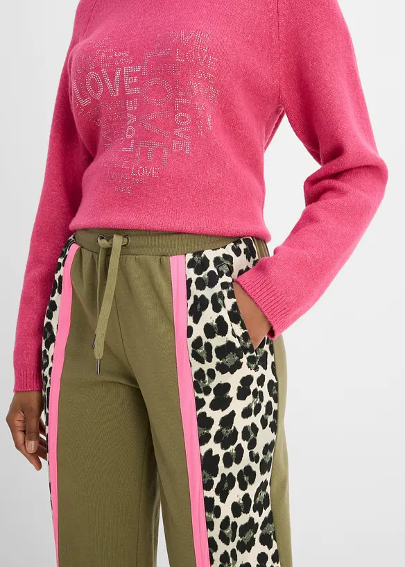 Pantaloni in morbida felpa misto cotone, bonprix
