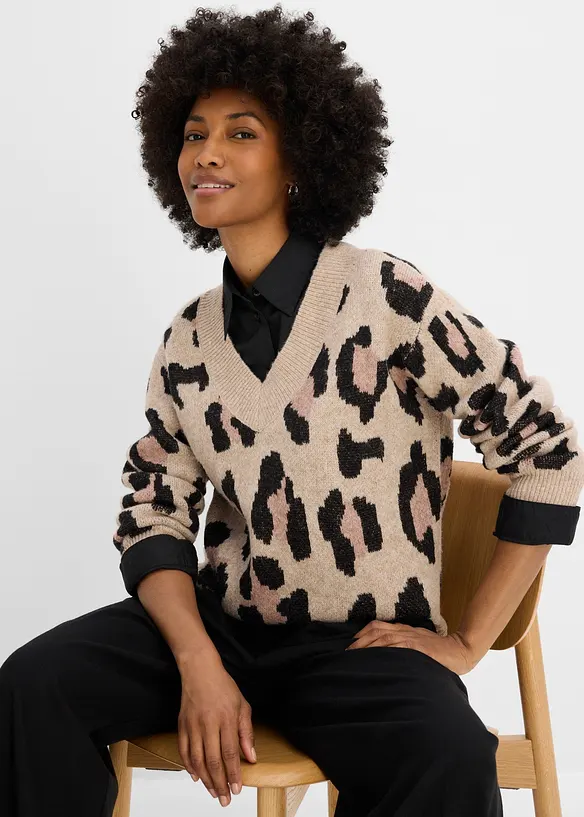 Maglione con motivo jacquard, bonprix