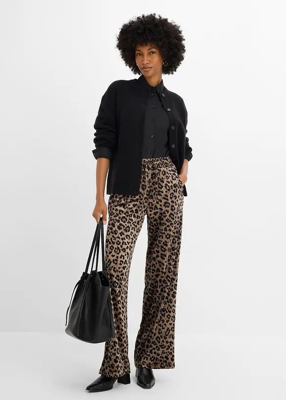 Pantaloni a palazzo in velluto morbido, bonprix
