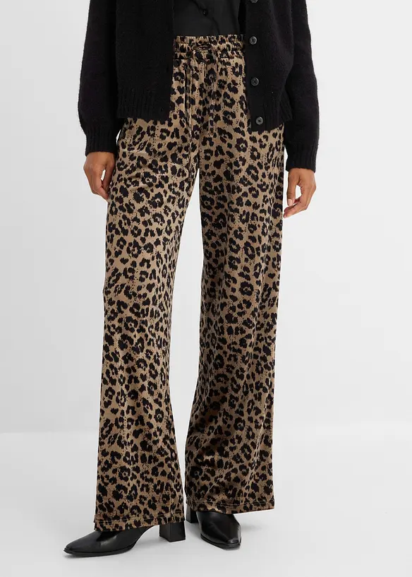 Pantaloni a palazzo in velluto morbido, bonprix