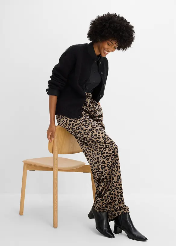 Pantaloni a palazzo in velluto morbido, bonprix