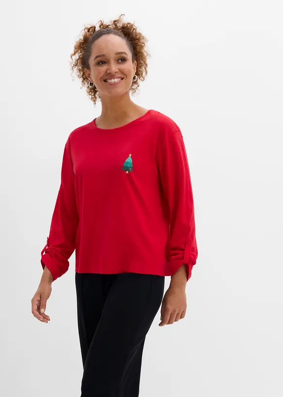 Maglia a maniche lunghe in puro cotone biologico, bonprix
