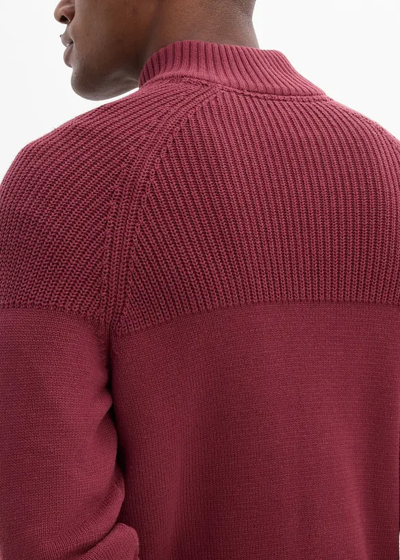 Maglione con collo alto e zip, regular fit, bonprix