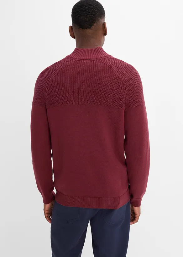 Maglione con collo alto e zip, regular fit, bonprix