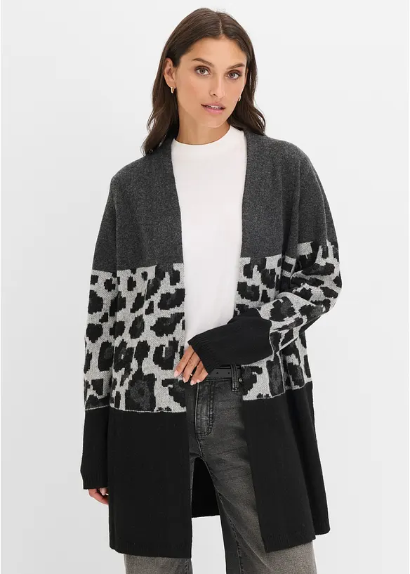 Cardigan lungo con motivo jacquard, bonprix