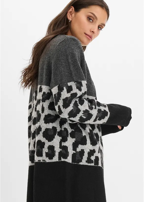 Cardigan lungo con motivo jacquard, bonprix