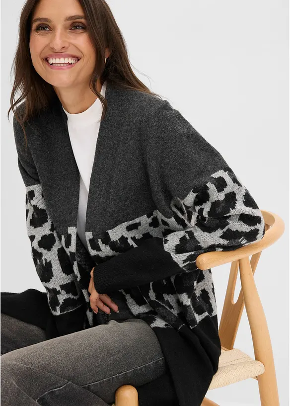 Cardigan lungo con motivo jacquard, bonprix