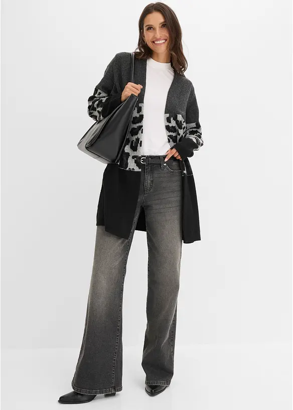 Cardigan lungo con motivo jacquard, bonprix