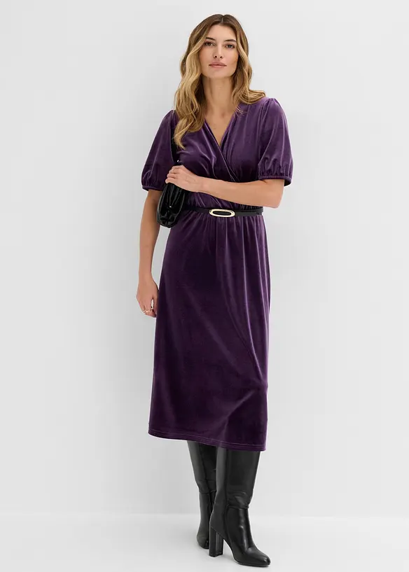 Abito midi in morbido velluto, bonprix