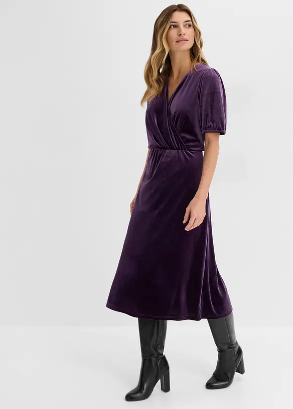 Abito midi in morbido velluto, bonprix