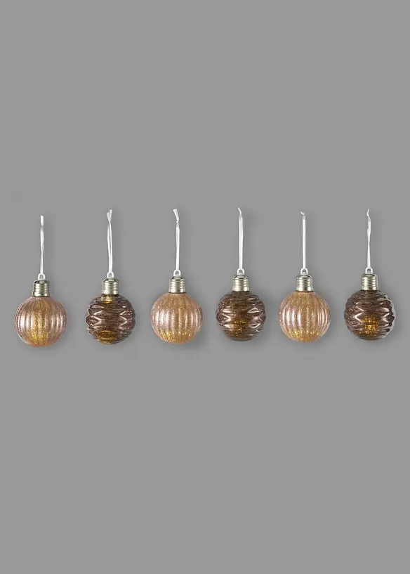 Palline di Natale LED (pacco da 6), bonprix