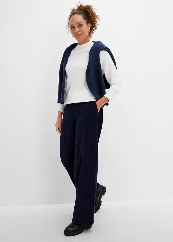 Pantaloni in velluto a coste di misto cotone elasticizzato, bonprix