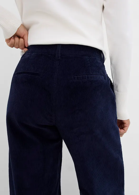 Pantaloni in velluto a coste di misto cotone elasticizzato, bonprix