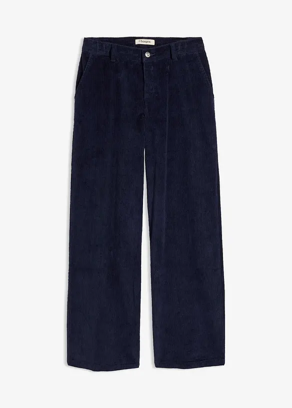 Pantaloni in velluto a coste di misto cotone elasticizzato, bonprix