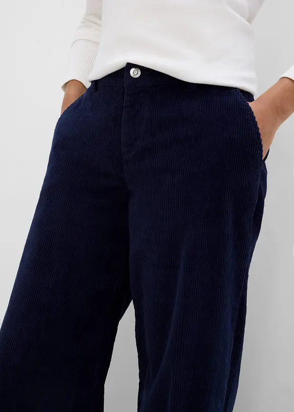 Pantaloni in velluto a coste di misto cotone elasticizzato, bonprix