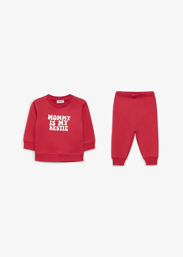 Felpa e pantaloni in puro cotone biologico (set 2 pezzi), bonprix