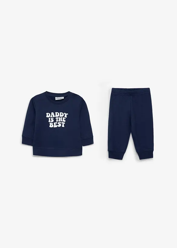 Felpa e pantaloni in puro cotone biologico (set 2 pezzi), bonprix