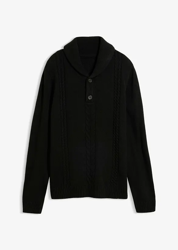 Maglione in filato grosso con collo a scialle, bonprix