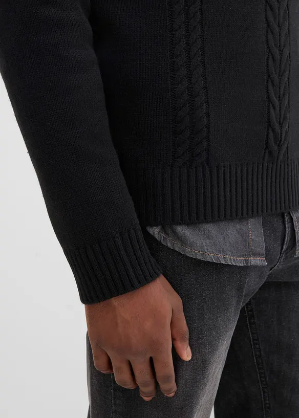 Maglione in filato grosso con collo a scialle, bonprix